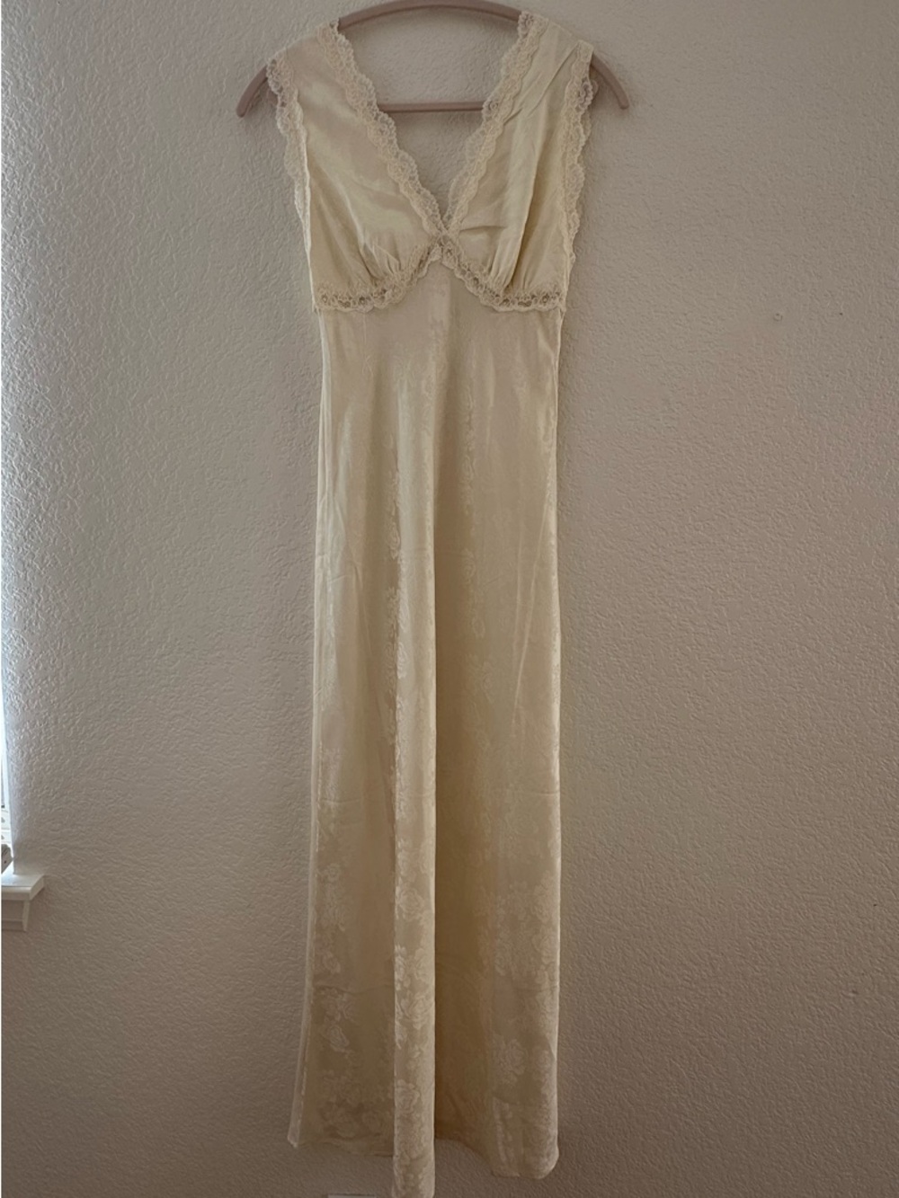 Lace-trim Satin Dress